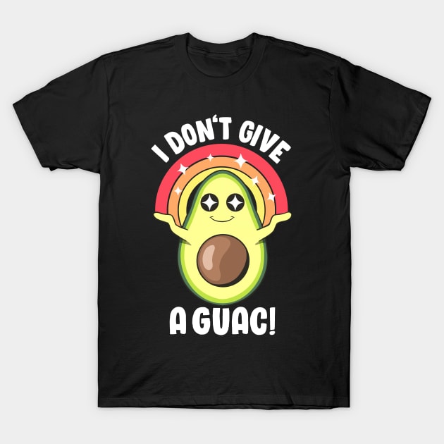 I Don't Give a Guac Cute Love Avocado Guacamole Funny Vegan T-Shirt by MerchBeastStudio